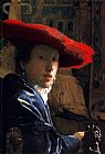 Johannes Vermeer Girl with a Red Hat painting